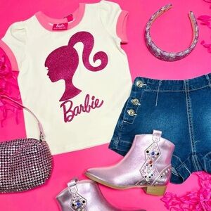 Barbie Cream & Pink Short Sleeve Tee Rock Your Kid